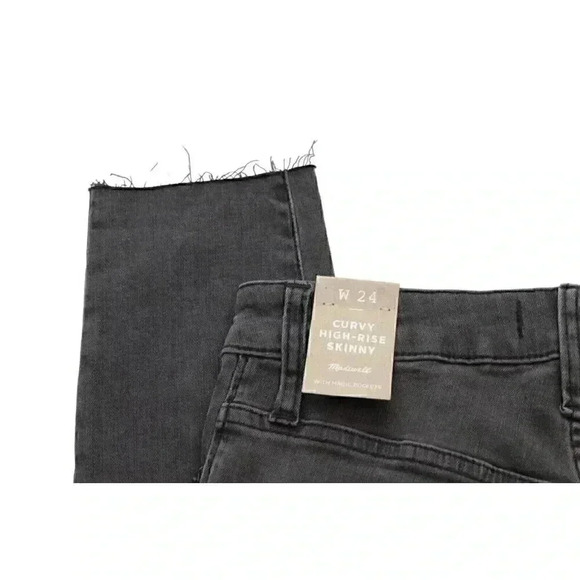 NWT Madewell Jeans Size 24 Curvy High Rise Skinny Gray Distressed Denim - Picture 13 of 16
